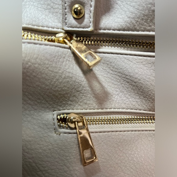 Pretty Pokets Diaper Bag Tote Maroon & White With Bottle Holder - Picture 10 of 13